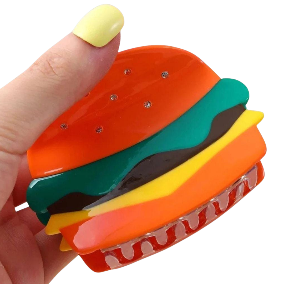 1 piece hamburger hair claw clip