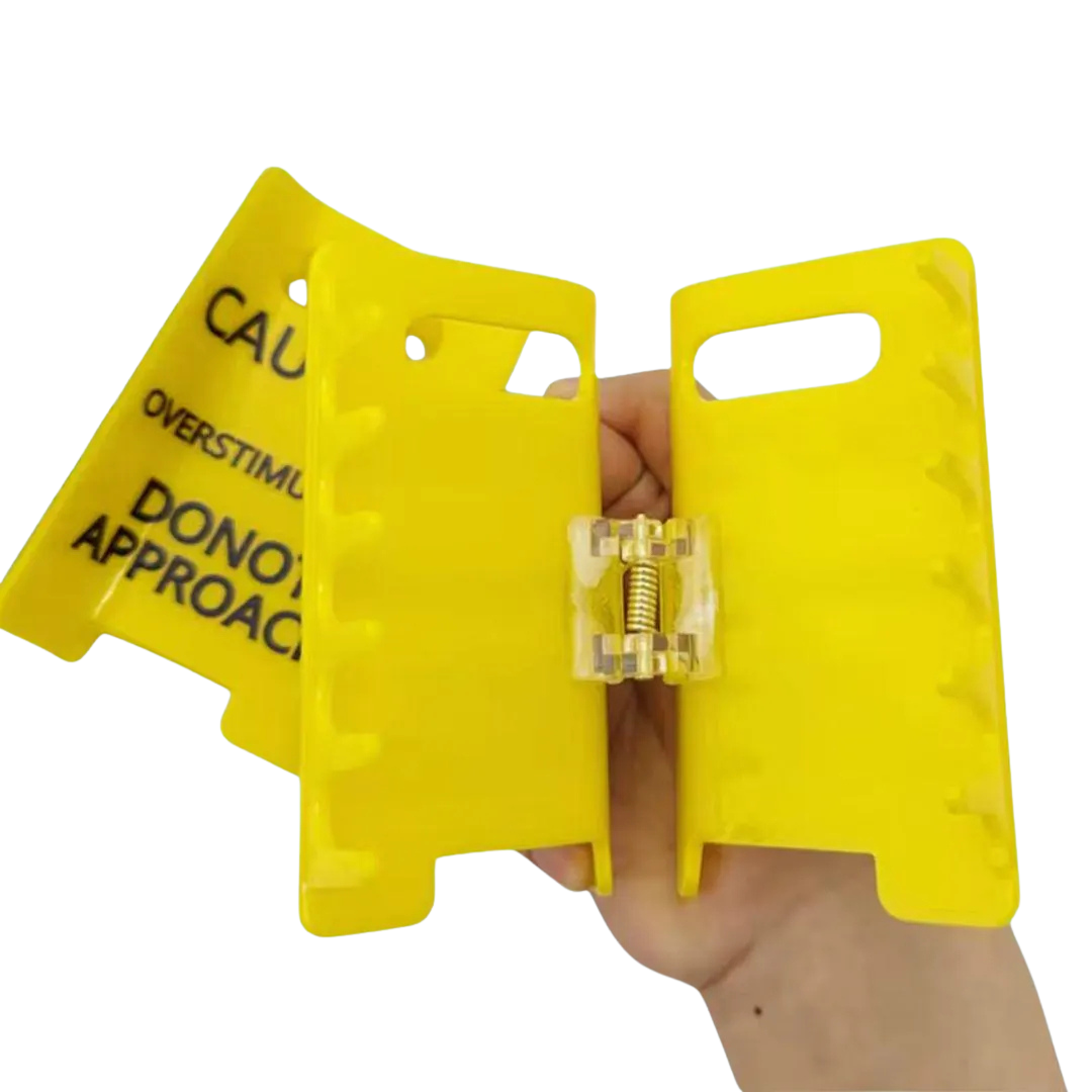 Caution Sign Hair Claw Clip