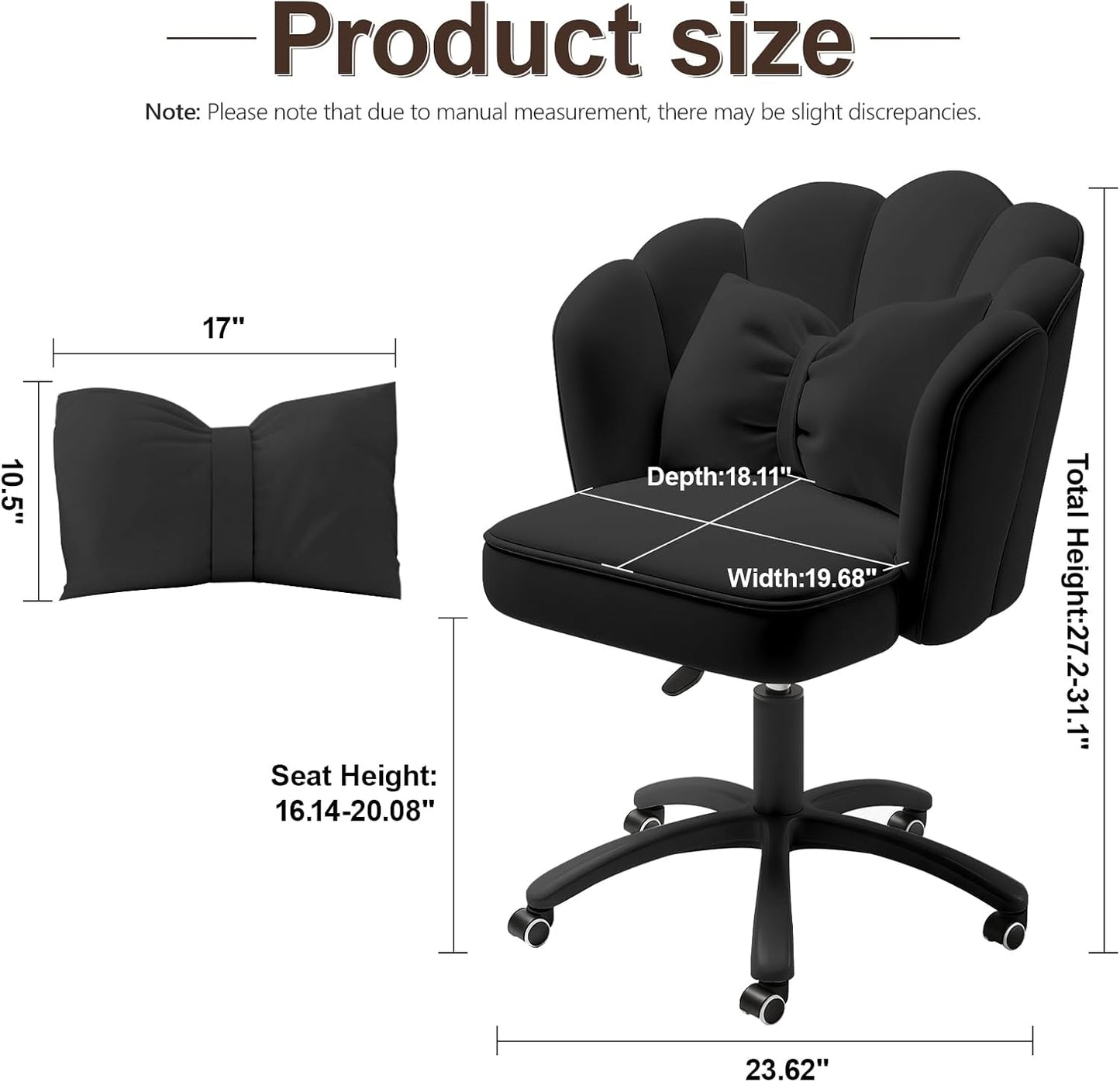 Velvet Petal Desk Chair with Bow