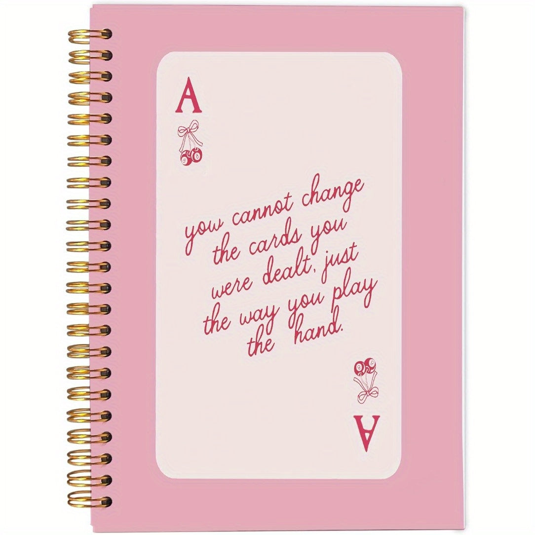 Ace Card Design Pink Retro Spiral Notebook