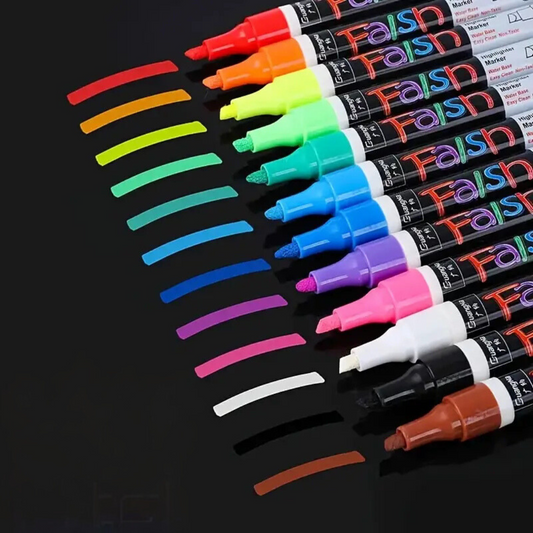 12pcs Vibrant Fluorescent Neon Liquid Chalk Markers