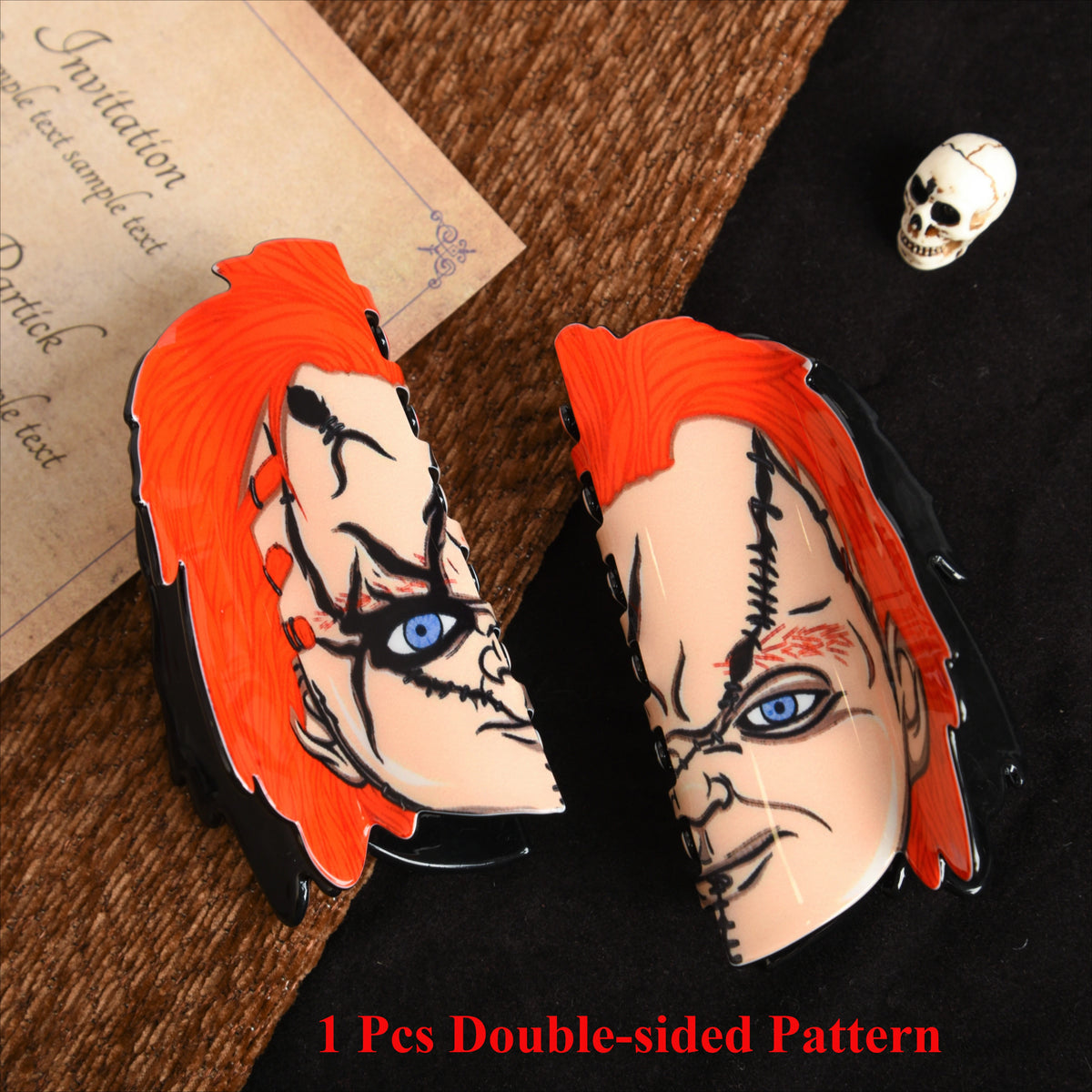 Double sided horror characters hair claw clips