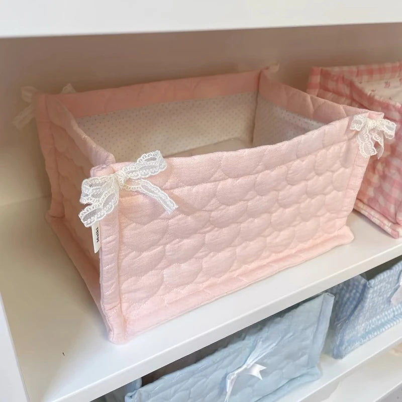 Bow embroidery designed Storage Basket