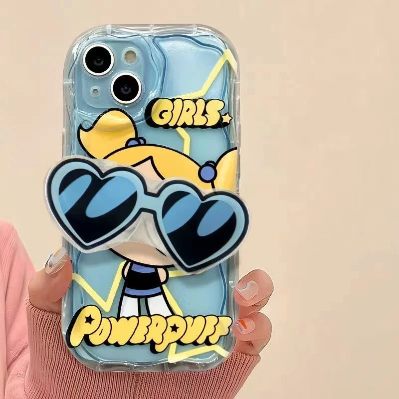 P-Powerpuff Girls Glasses Phone Case For iPhone 11,12,13,14,15,16