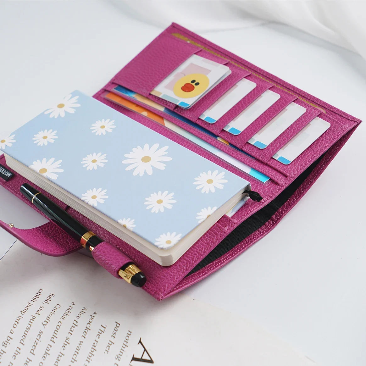Moterm Firm Pebbled Grain Leather Fuchsia Rose journals