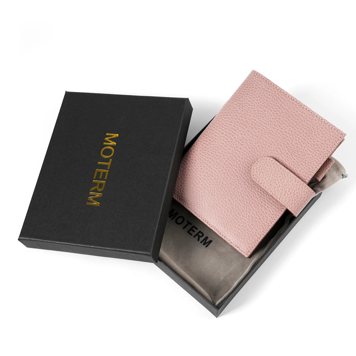 Moterm Firm Pebbled Grain Leather Gray Pink journals