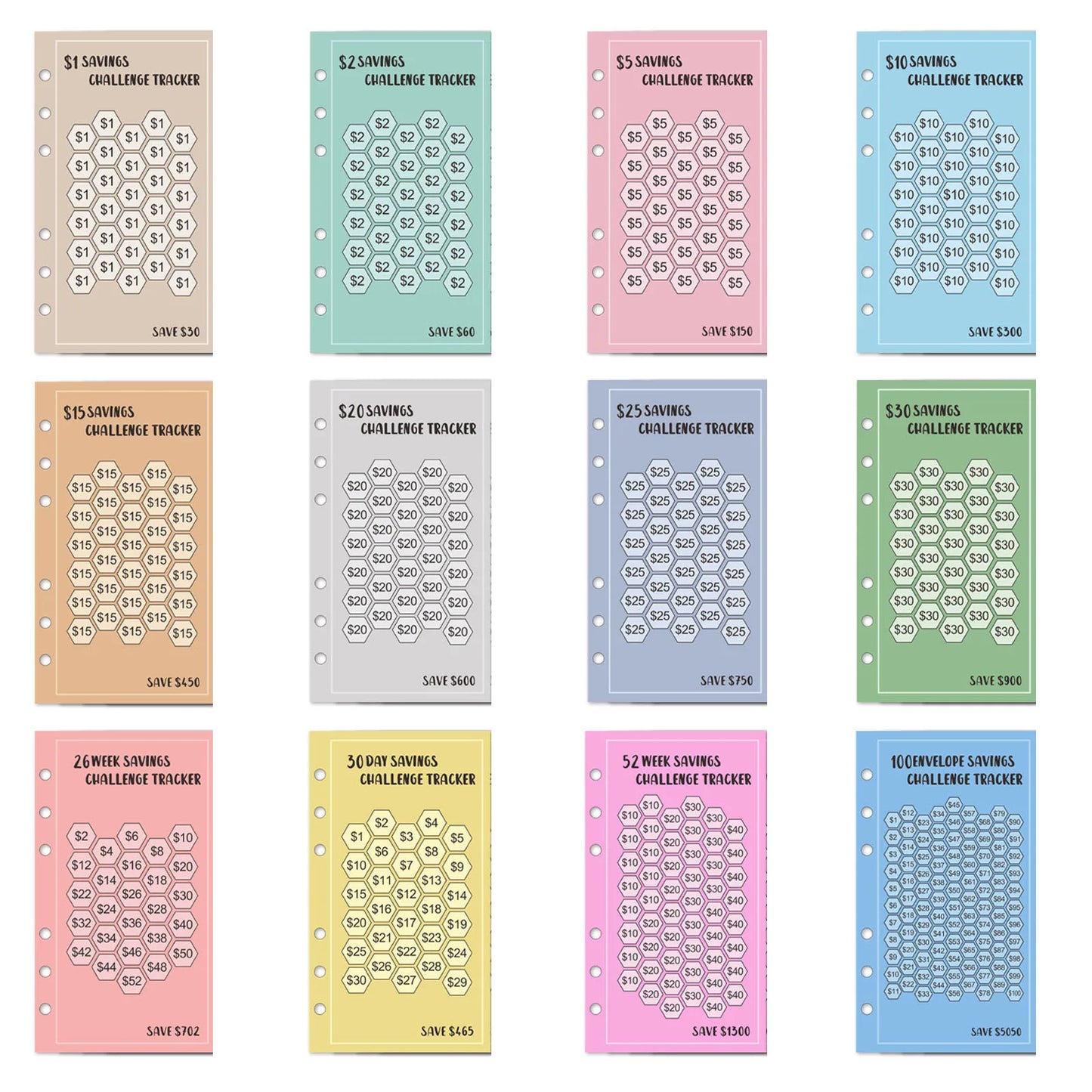 A6 100 Envelopes savings challenge