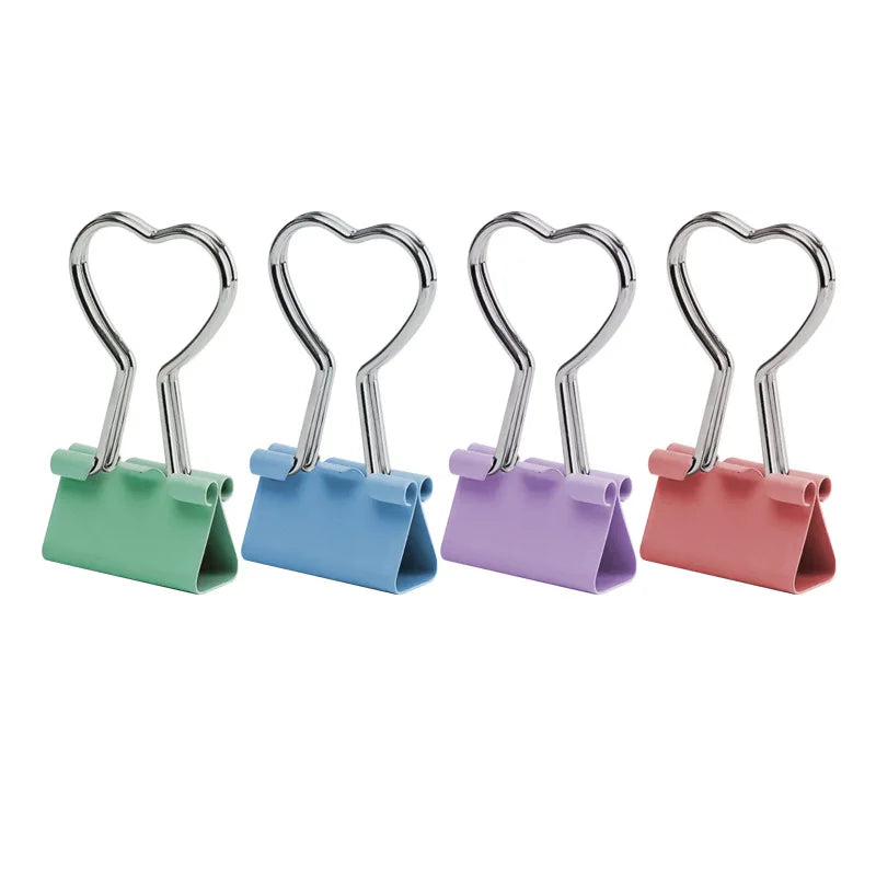 10/20pcs Heart Pink Binder Clips