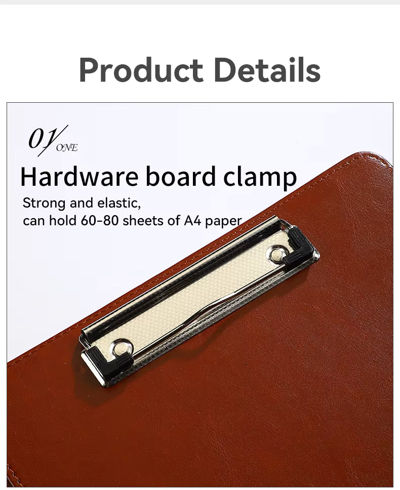 Texture PU Leather Multi-Functional A4 Folder