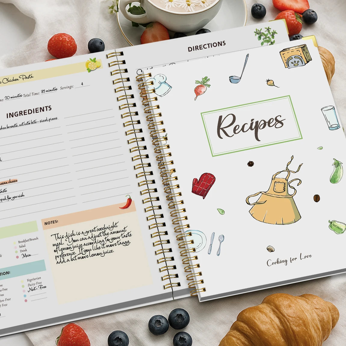 Hardcover 80 page Recipe Book