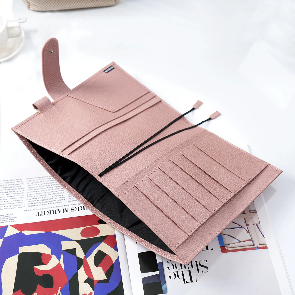 Moterm Firm Pebbled Grain Leather Gray Pink journals