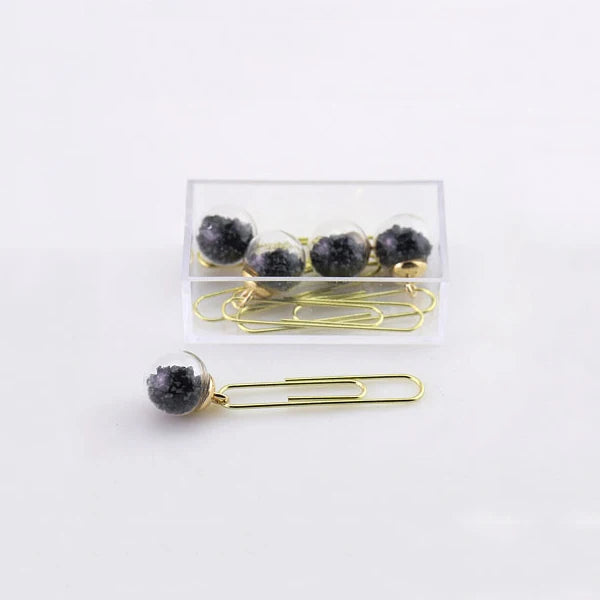 5 Pcs/Set Crystal Ball Paper Clip bookmark