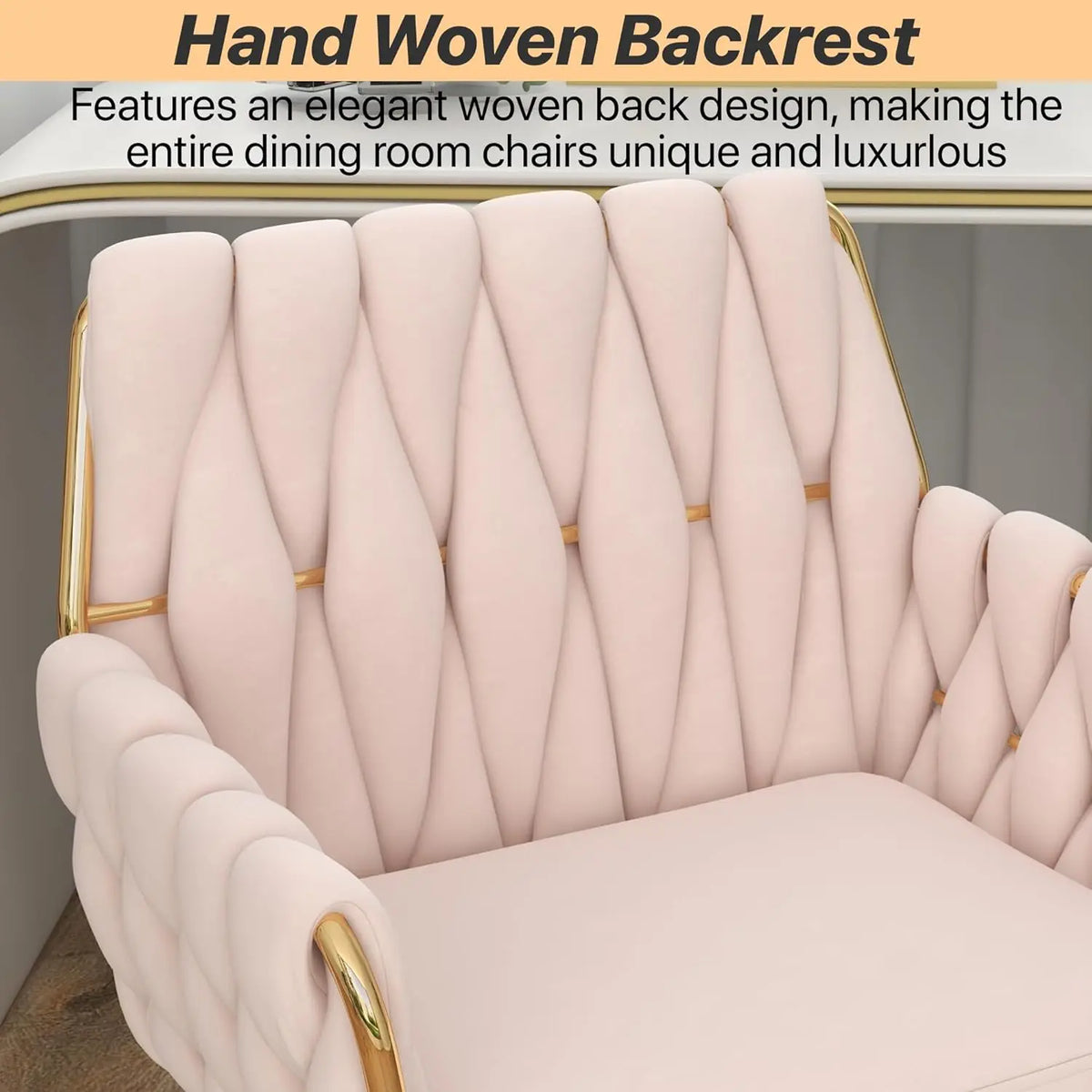 Velvet Home Office Chair golden base