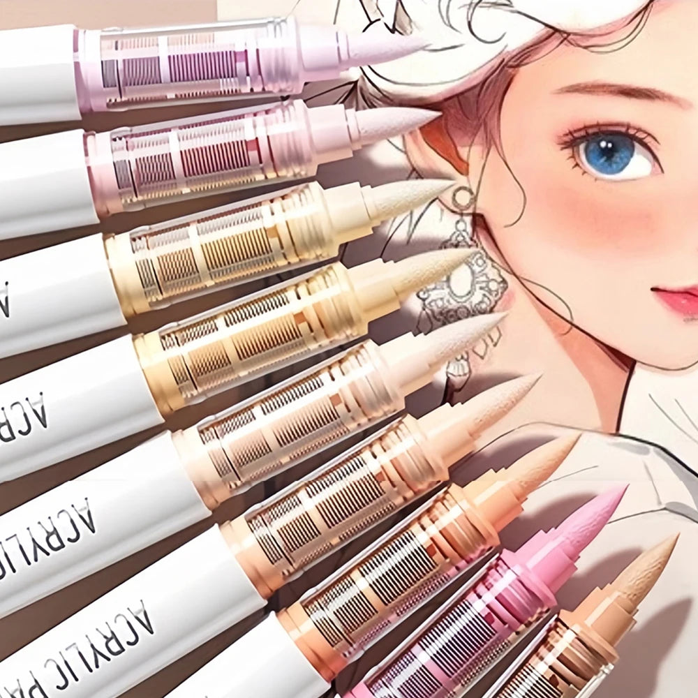 9 Acrylic Brush Markers Set