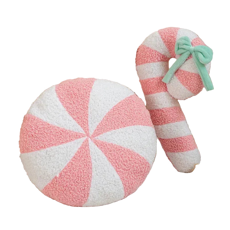 Christmas Gingerbread Man, House, Candy Cane Throw Pillow