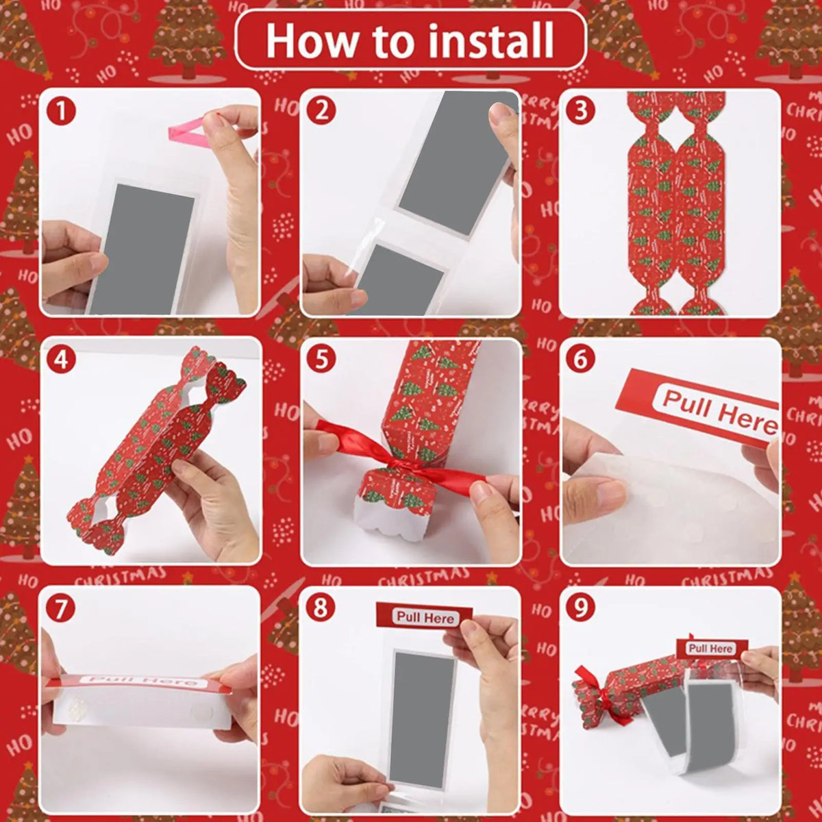 4pcs Christmas Money Pull Box
