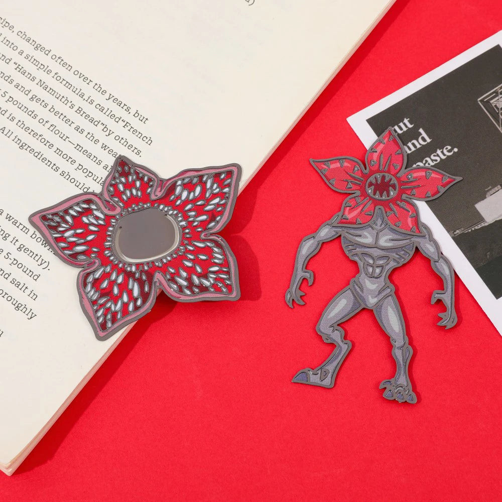 Demogorgon & Flower shaped horror metal bookmarks