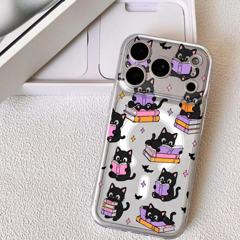 Halloween witchy Magnetic Clear Case For IPhone 11,12,13,14,15,15,16,17