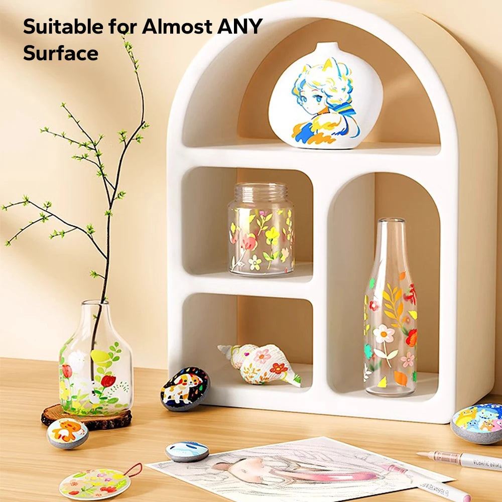 9 Acrylic Brush Markers Set