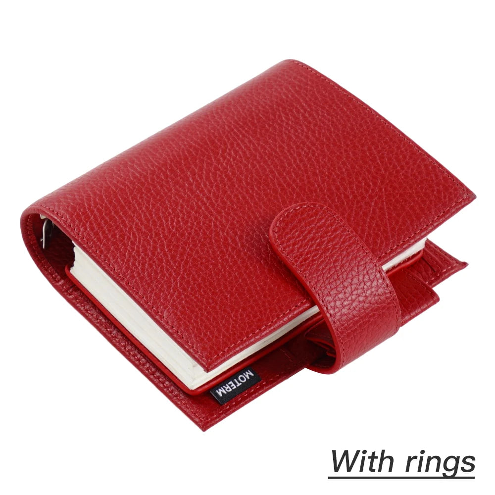 Moterm Firm Pebbled Grain Leather Cherry Red journals