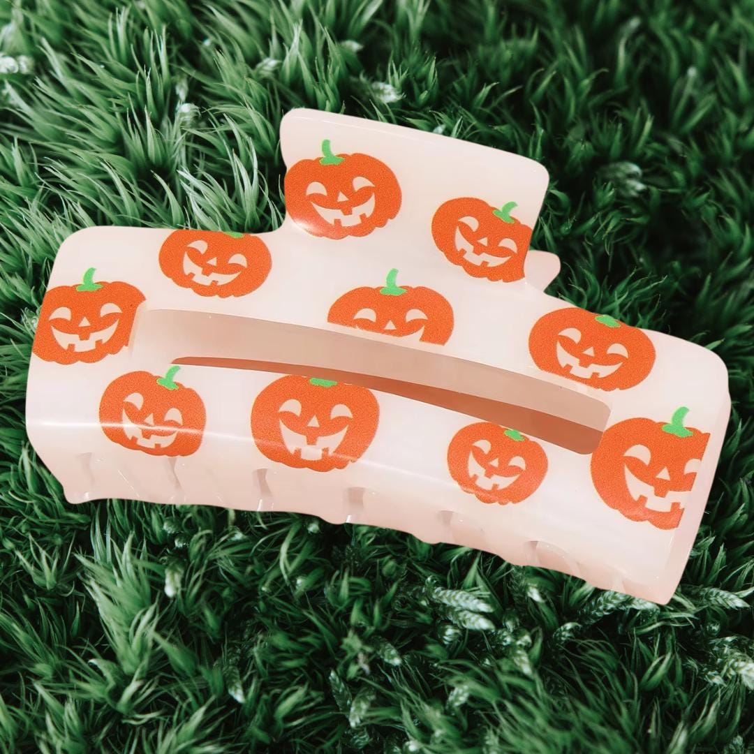 Halloween glowing pattern hair claw clip