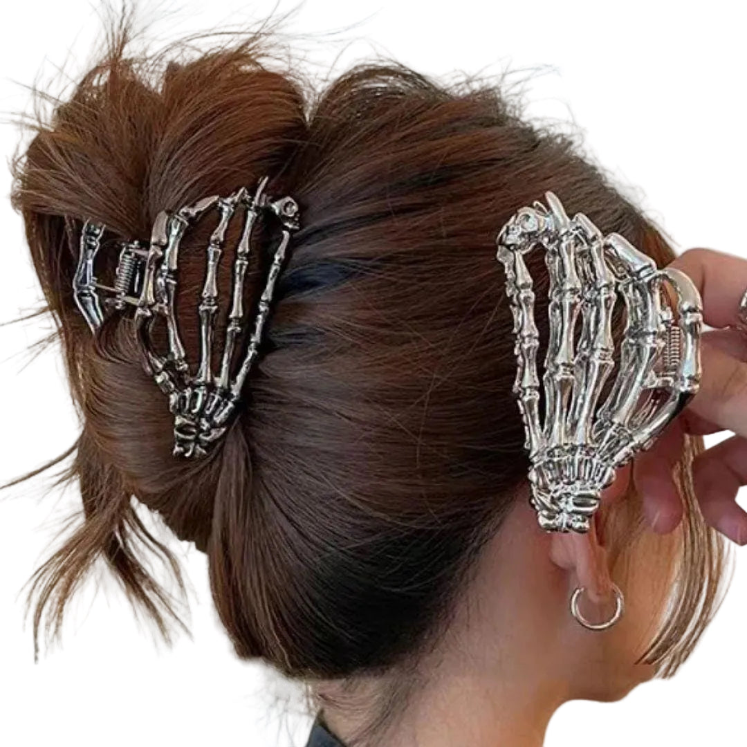 1 piece halloween skull hand hair claw clip