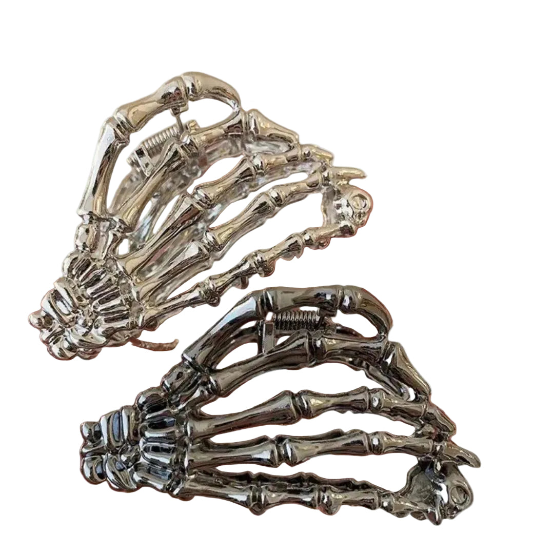 1 piece halloween skull hand hair claw clip