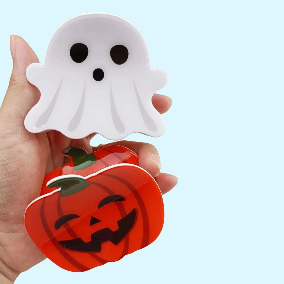 Halloween Pumpkin/Ghost hair claw clip