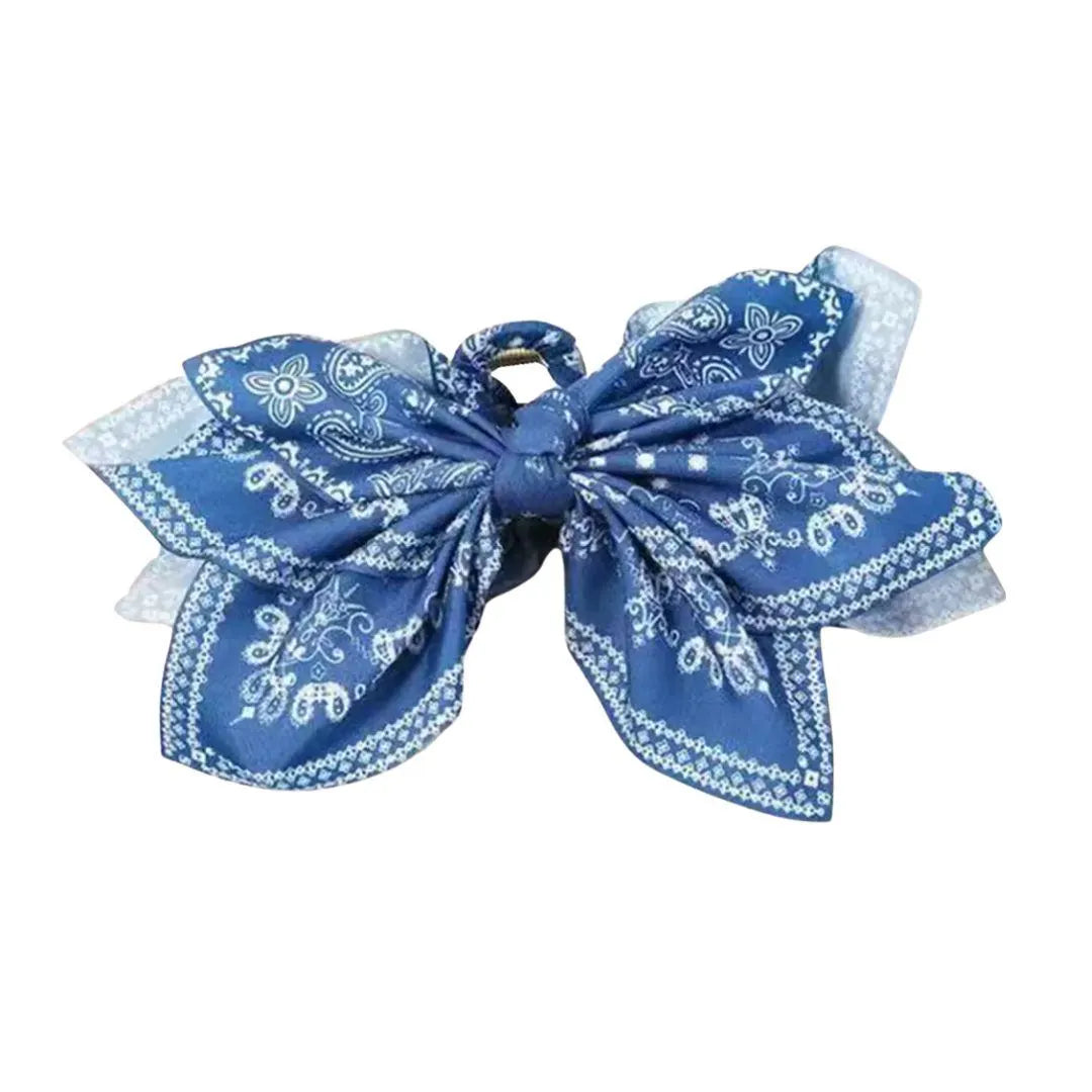 Boho Bow Bandana Hair Claw Clip