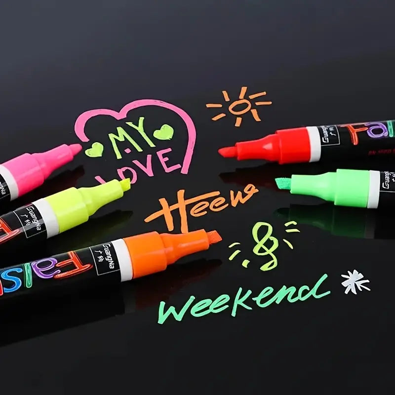 12pcs Vibrant Fluorescent Neon Liquid Chalk Markers