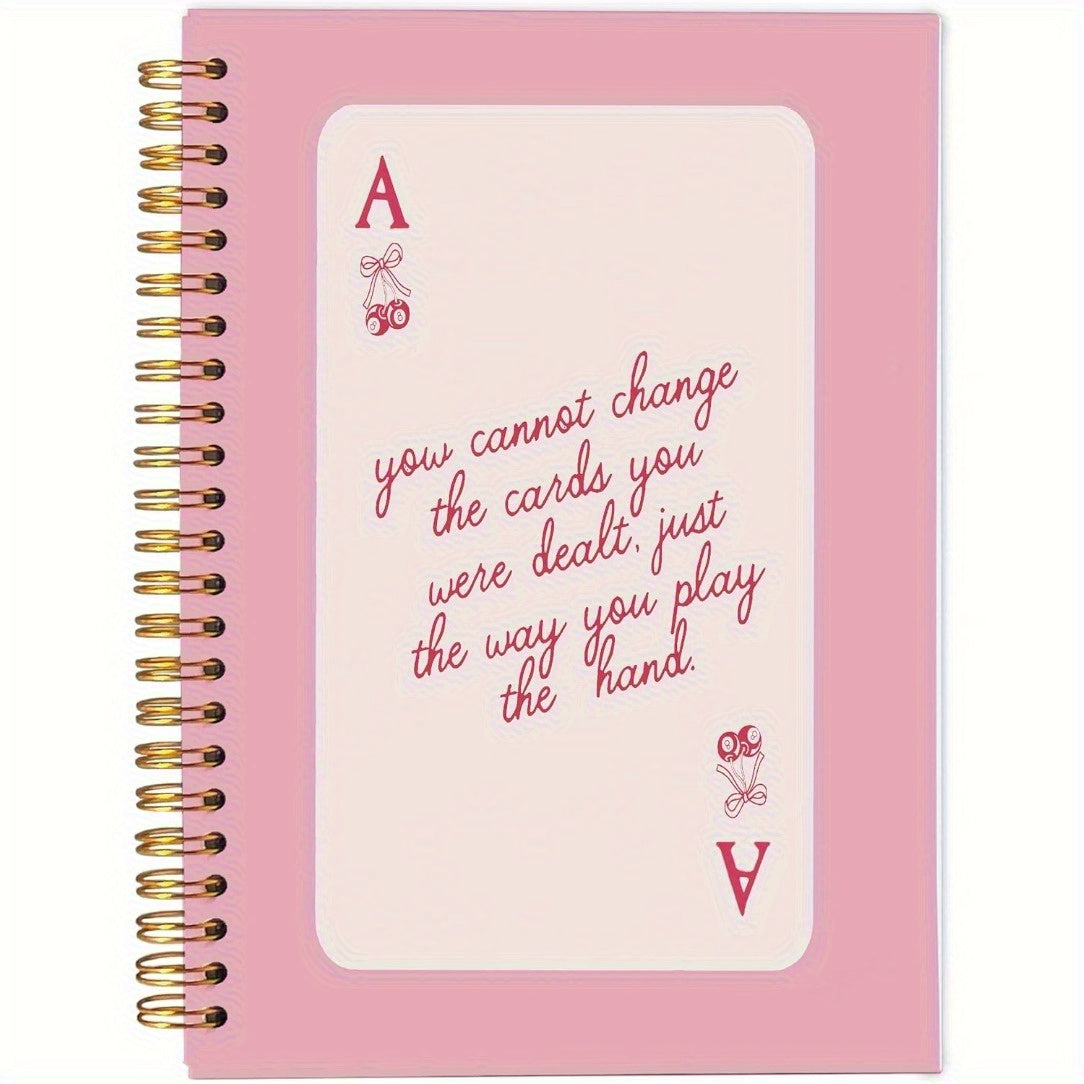 Ace Card Design Pink Retro Spiral Notebook