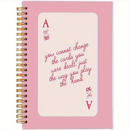 Ace Card Design Pink Retro Spiral Notebook