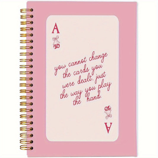 Ace Card Design Pink Retro Spiral Notebook
