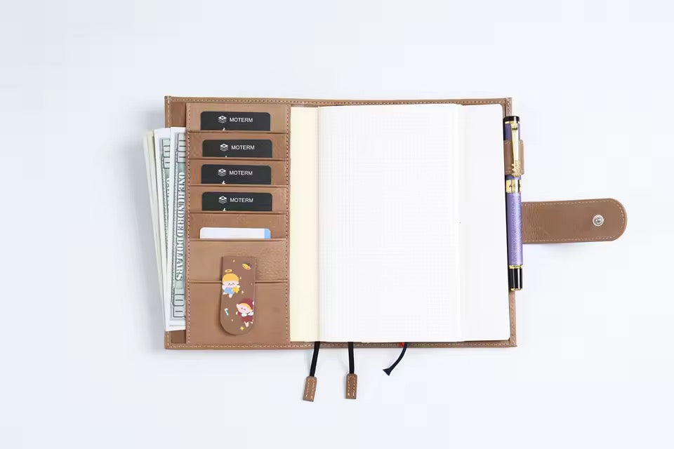 Moterm B6 Slim Full Grain Veg Tanned leather cover