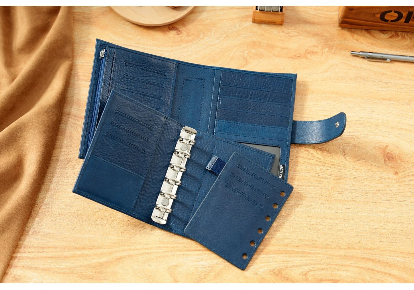 Moterm A7 Pocket Versa 3.0 Rings full grain Vegetable Tan Leather Journal