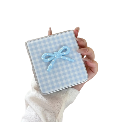 Bowknot Plaid Pattern Wristband Case For Samsung Galaxy Z Flip