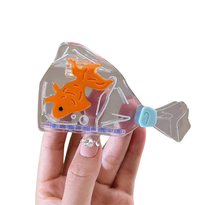 1 piece gold fish in bag hair claw clip