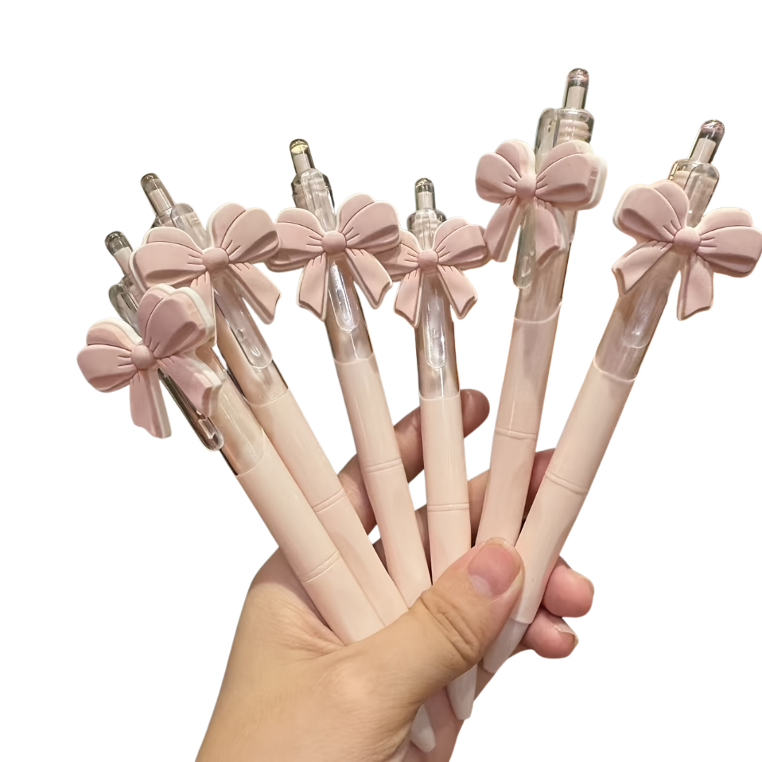 10 pcs Pink Bow Ballpoint Pens