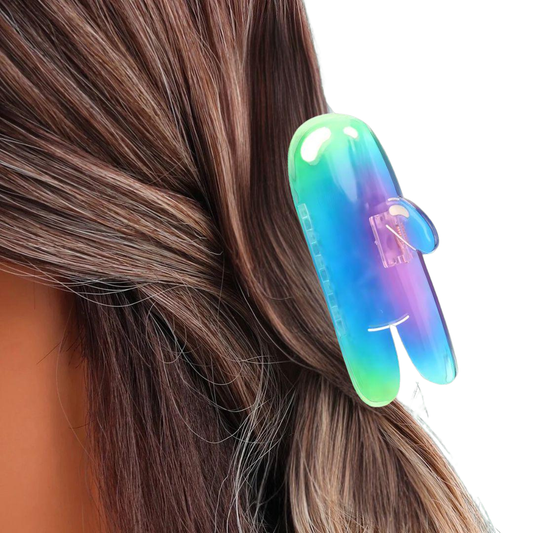 1 piece iridescent color bubble buddy hair claw clip