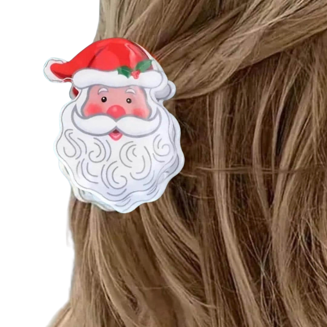 Santa hair claw clip