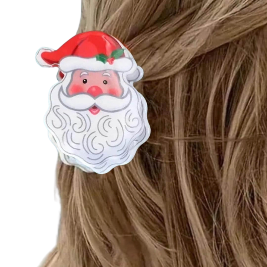 Santa hair claw clip