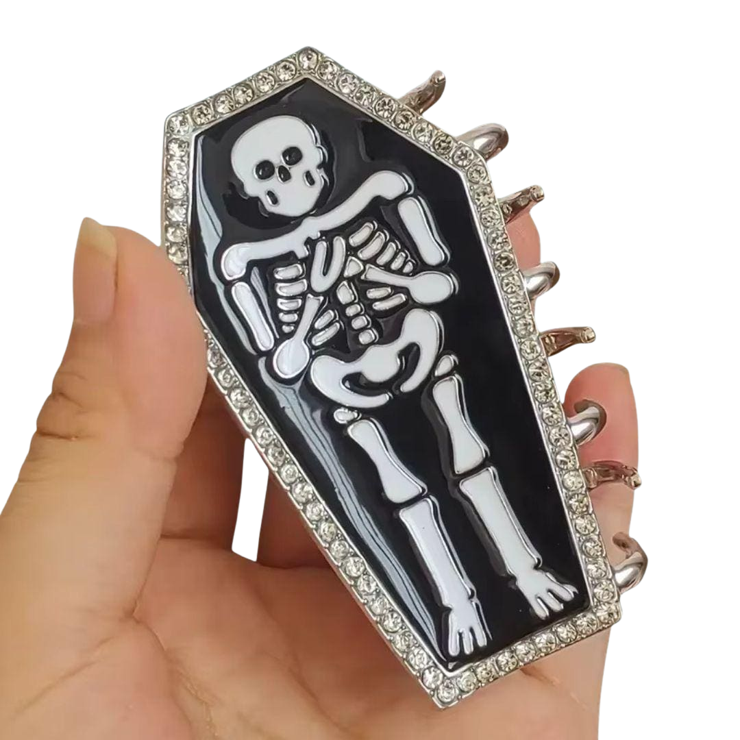 1 piece halloween skeleton coffin hair claw clip