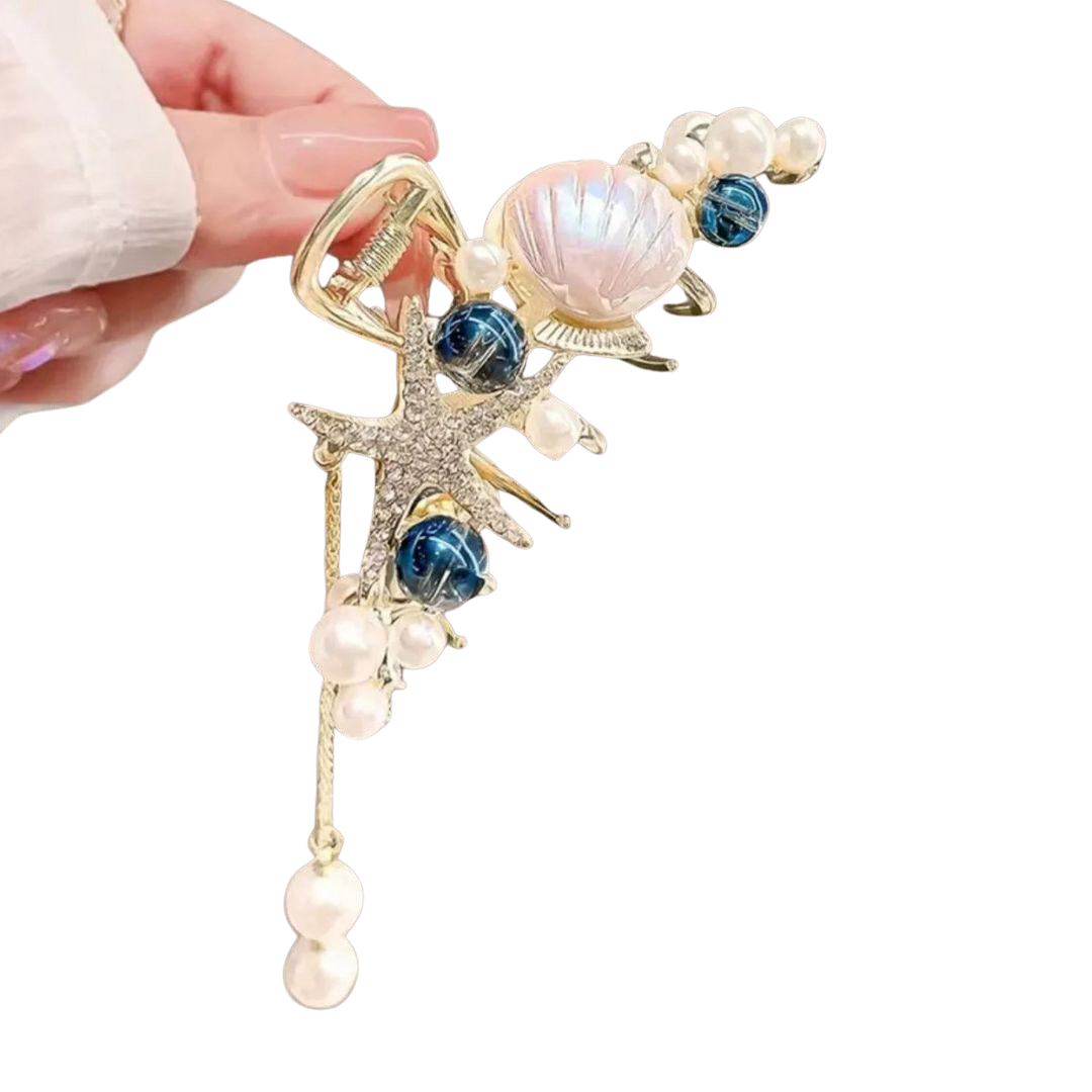 1 piece elegant starfish seashell hair claw clip