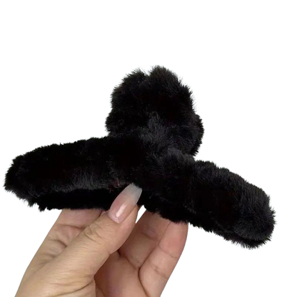 1 piece faux fur hair claw clip