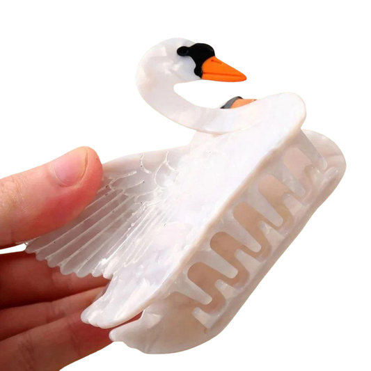 1 piece swan hair claw clip