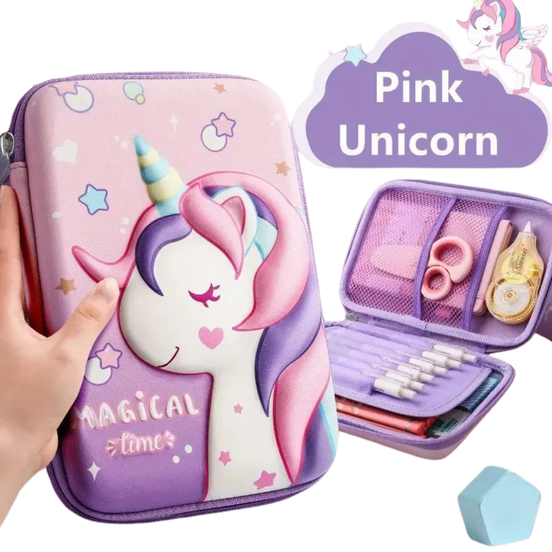 3D unicorn pencil case