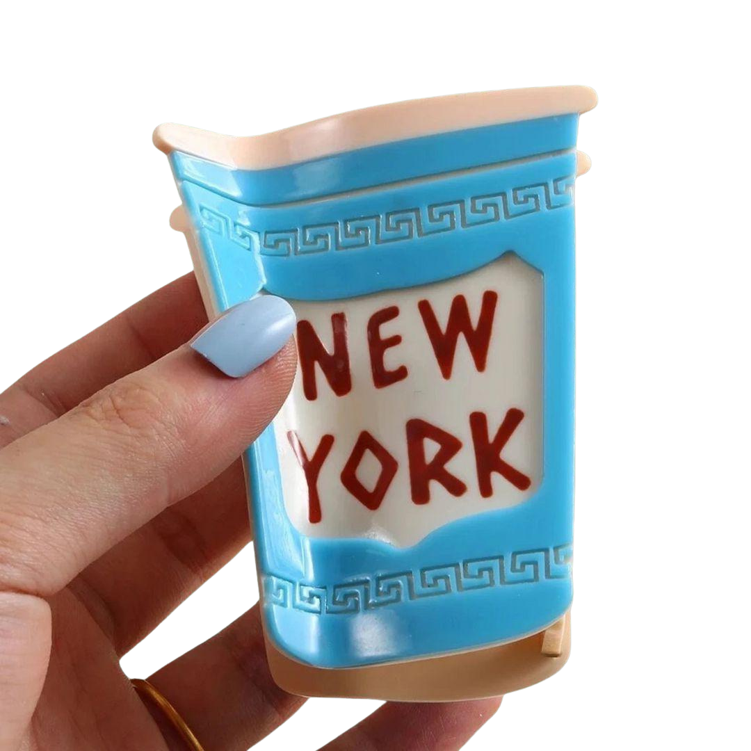 1 piece new York coffee cup hair claw clip