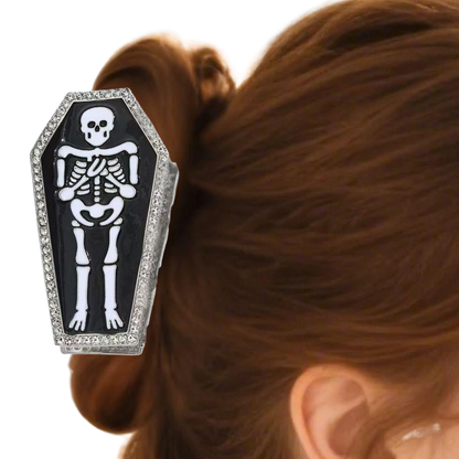 1 piece halloween skeleton coffin hair claw clip