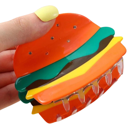 1 piece hamburger hair claw clip