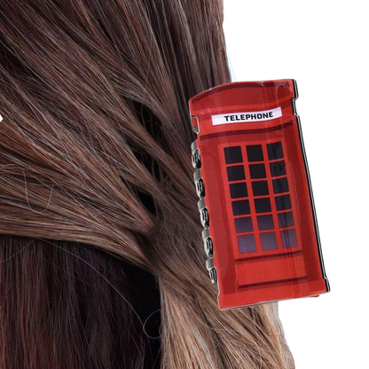 1 piece telephone booth hair claw clip